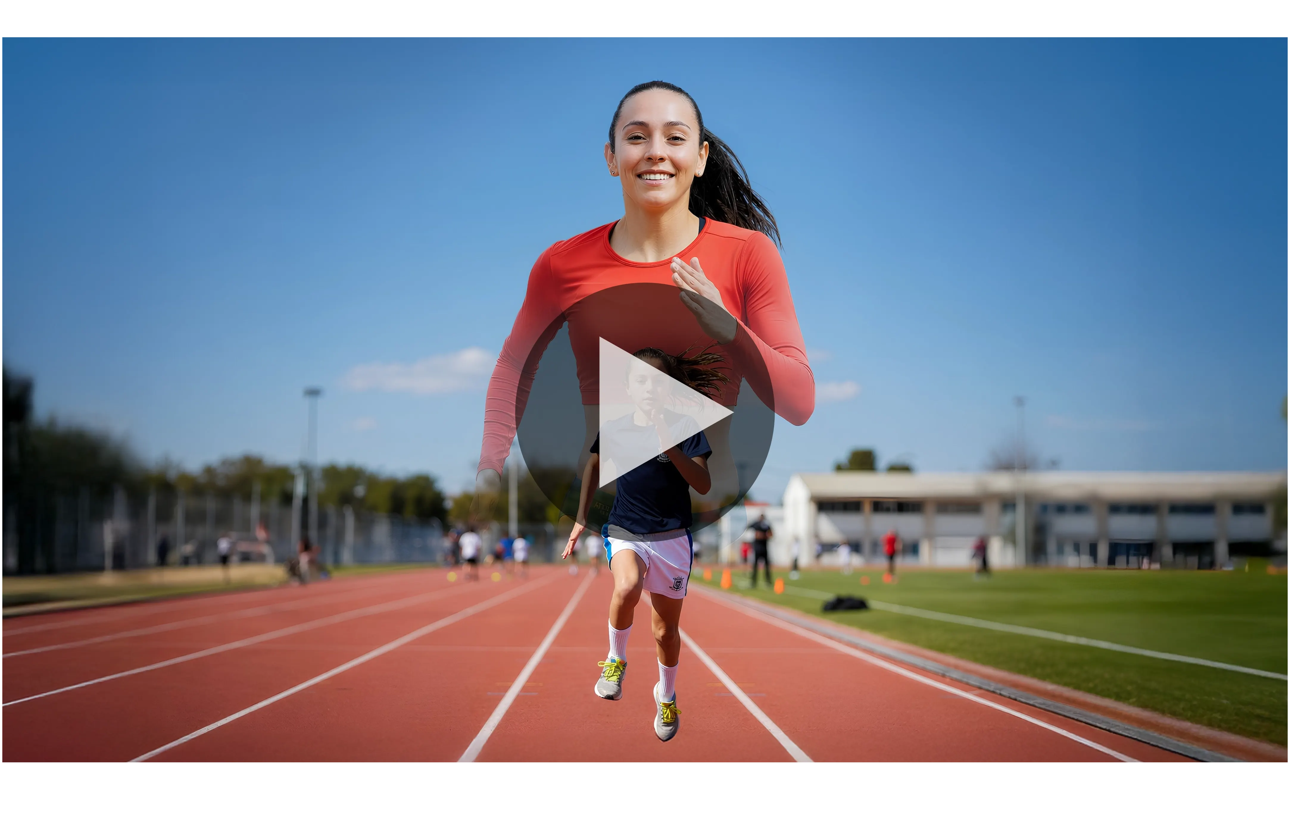 Frame de la cápsula audiovisual con la atleta protagonista de la campaña Convenio Accidentes UANDES.