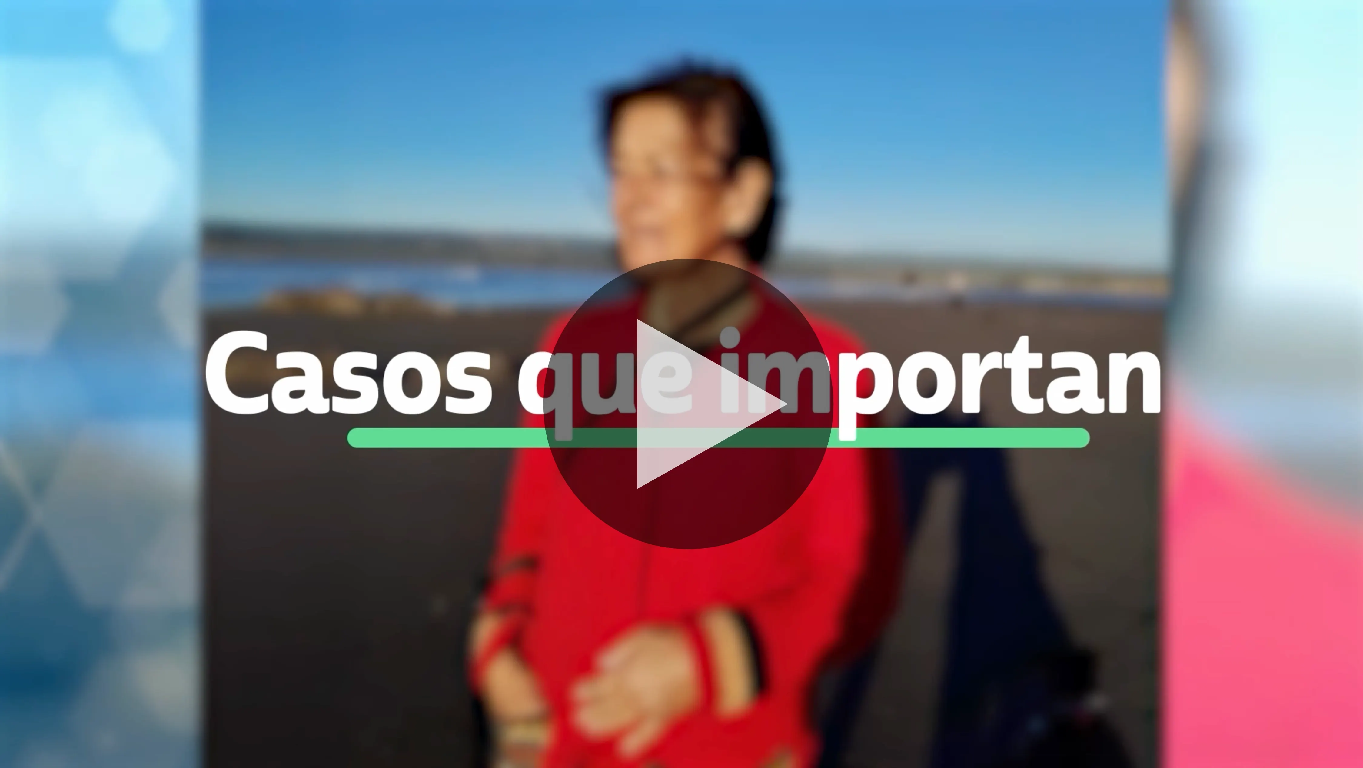 Frame de cápsula audiovisual "Casos que importan" con paciente al aire libre tras recuperación en Clínica Colonial.